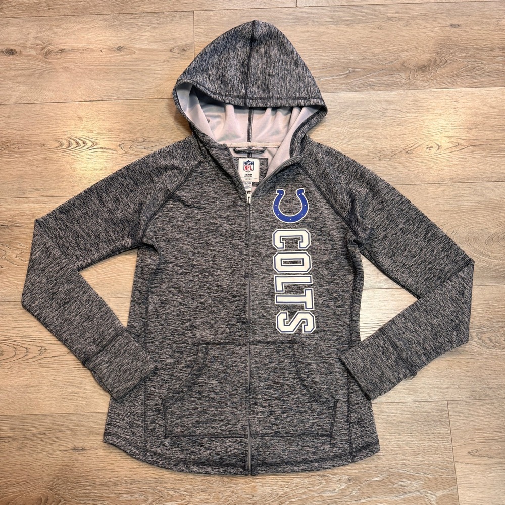 NFL Team Womens Indianapolis Colts‎ Full Zip Hoodie Jacket Small S Gray